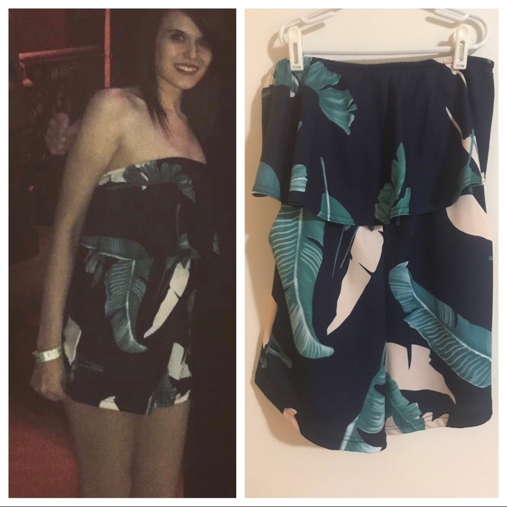 Floral Strapless Romper